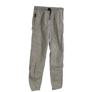 Vtg Grammici Belted Hiking Pants Womens Medium Beige Black Elastic Lightweight